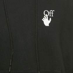 Pre Owned Off-White Black Arrow Print Cotton Hoodie L
