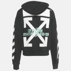 Pre Owned Off-White Black Waterfall Print Cotton Hoodie M