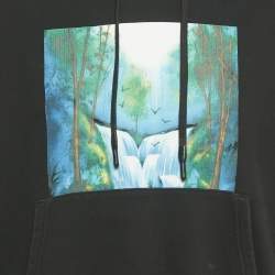 Pre Owned Off-White Black Waterfall Print Cotton Hoodie M