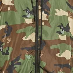 Pre Owned Off-White Brown Camouflage Logo Print Nylon Hooded Windbreaker Jacket L 