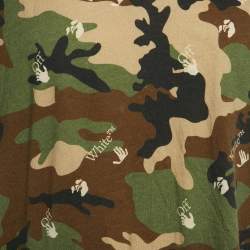 Pre Owned Off-White Green Camouflage Jersey T-Shirt M