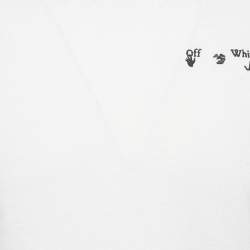 Pre Owned Off-White White Logo Embroidered Jersey T-Shirt XS