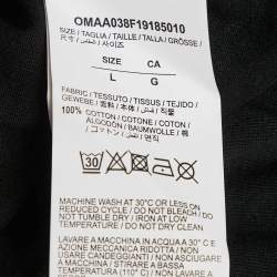 Pre Owned Off-White Black Acrylic Arrow Print Cotton T-Shirt L