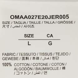 مملوكة مسبقًا Off-White White Marker Logo Printed Cotton Knit T-Shirt L