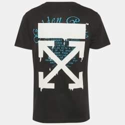 مملوكة مسبقًا Off-White Black Tape Arrow Print Cotton Crew Neck T-Shirt S