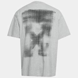 مملوكة مسبقًا Off-White Grey Jumbo Arrow Printed Cotton Knit Oversized T-Shirt M