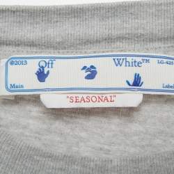 مملوكة مسبقًا Off-White Grey Jumbo Arrow Printed Cotton Knit Oversized T-Shirt M