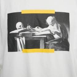 Pre Owned Off-White White Caravaggio Painting Printed Cotton Knit T-Shirt XXL