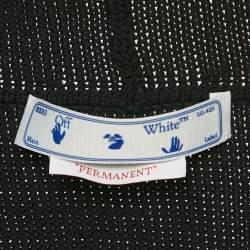 Pre Owned Off-White Black Arrow Intarsia Knit Zip-Up Hoodie M