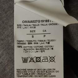 Pre Owned تـي شـيـرت أوف وايـت رمادي مـطـبـوع نـصـف كـم قـطـنـي مـقـاس صـغـيـر