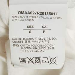 Pre Owned Off-White White Logo Print Cotton Crew Neck T-Shirt S