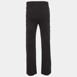 Pre Owned بنطلون رياضي أوف وايت جيرسي أسود بشعار جانبي مقاس صغير (سمول)