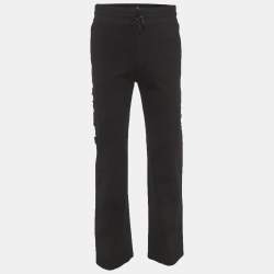 Pre Owned بنطلون رياضي أوف وايت جيرسي أسود بشعار جانبي مقاس صغير (سمول)