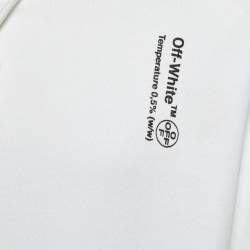 مملوكة مسبقًا هودي أوف وايت أبيض بقطعة قطن بطبعة سرنجة مع سحاب خلفي مقاس متوسط - ميديم