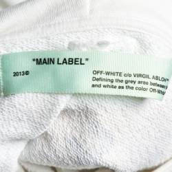 مملوكة مسبقًا هودي أوف وايت أبيض بقطعة قطن بطبعة سرنجة مع سحاب خلفي مقاس متوسط - ميديم