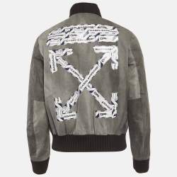 Pre Owned Off-White Grey Twill Virgil Abloh Bomber Jacket M