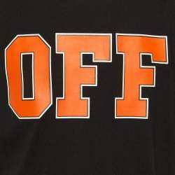 مملوكة مسبقًا تي شيرت أوف وايت أسود قطن مطبوع عند الرقبة - مقاس متوسط