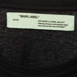 مملوكة مسبقًا تي شيرت أوف وايت أسود قطن مطبوع عند الرقبة - مقاس متوسط