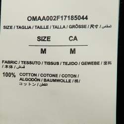 مملوكة مسبقًا تي شيرت أوف وايت أسود قطن مطبوع عند الرقبة - مقاس متوسط