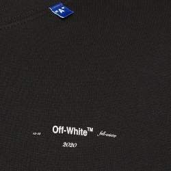 Pre Owned Off-White Black Diag Backbone Cotton Crew Neck Sweatshirt L