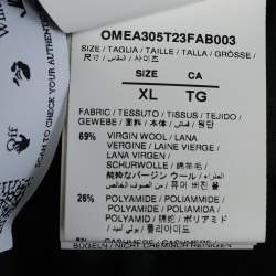 مملوكة مسبقًا Off White x Chicago Bulls Blue Felt and Leather Varsity Jacket XL