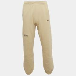 Pre Owned Off-White Beige Cotton Knit Arrow Sweatpants S