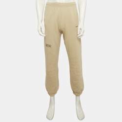 Pre Owned Off-White Beige Cotton Knit Arrow Sweatpants S