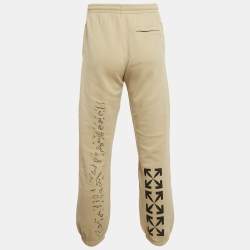 Pre Owned Off-White Beige Cotton Knit Arrow Sweatpants S