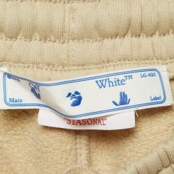 Pre Owned Off-White Beige Cotton Knit Arrow Sweatpants S