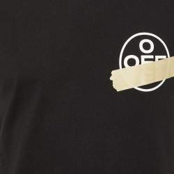 مملوكة مسبقًا Off-White Black Logo tape Printed Cotton Knit T-Shirt S