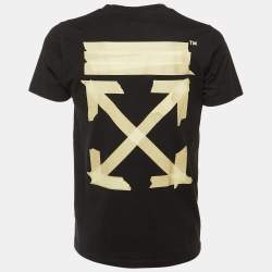 مملوكة مسبقًا Off-White Black Logo tape Printed Cotton Knit T-Shirt S