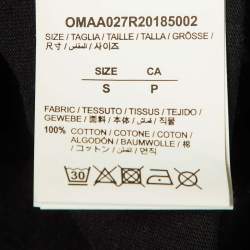 مملوكة مسبقًا Off-White Black Logo tape Printed Cotton Knit T-Shirt S