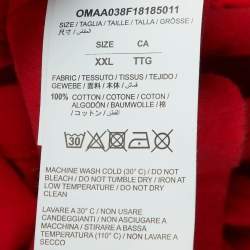 Pre Owned Off-White Red Graphic Print Cotton Knit Bernini T-shirt XXL
