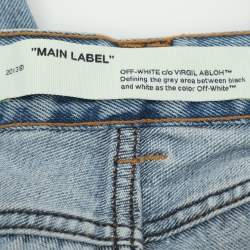 Pre Owned Off-White Blue Bleach Nikel Denim Jeans XL