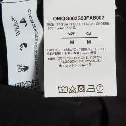 Pre Owned Off-White Black Logo Embroidered Poplin Bowling Shirt M