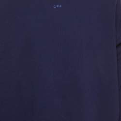 مملوكة مسبقًا Off White Navy Blue Jersey Long Sleeve Sweatshirt XL  