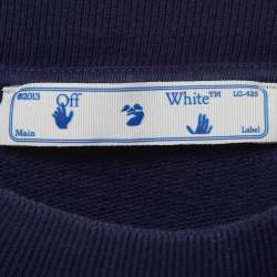 مملوكة مسبقًا Off White Navy Blue Jersey Long Sleeve Sweatshirt XL  