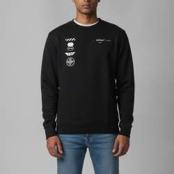 Pre Owned Off-White Black Cotton Racing Arrow Crewneck Sweatshirt S