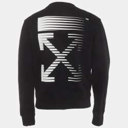 Pre Owned Off-White Black Cotton Racing Arrow Crewneck Sweatshirt S
