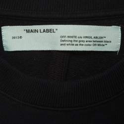 Pre Owned Off-White Black Cotton Racing Arrow Crewneck Sweatshirt S