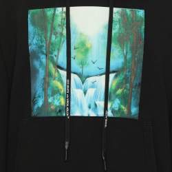 مملوكة مسبقًا Off-White Black Cotton Diag Waterfall Hoodie XL