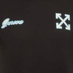 Pre Owned Off-White Black Geneva Logo Graphic Jersey T-Shirt S
