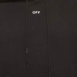 Pre Owned Off-White Black Logo Print Stencil Arrow Cotton Hoodie XL