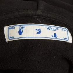 Pre Owned Off-White Black Logo Print Stencil Arrow Cotton Hoodie XL