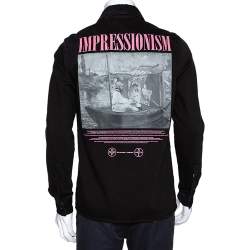 Off White Black Denim Impressionism Over Shirt XS