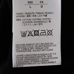 Pre Owned Off White Black Knit Ruined Factory Print Hoodie L