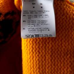 Pre Owned Off-White Yellow Bonded Knit Crew Neck Sweater M