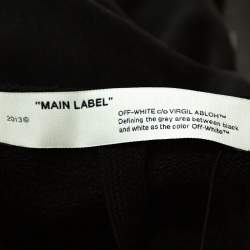 Pre Owned Off-White Dark Grey Hand Logo Print Cotton Sweatshirt M