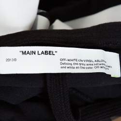 Pre Owned Off-White Black Cotton Waterfall Print Round Neck T Shirt S