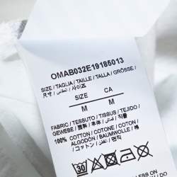 Pre Owned Off-White White Cotton Triangle Planet Print Oversized T-Shirt M
